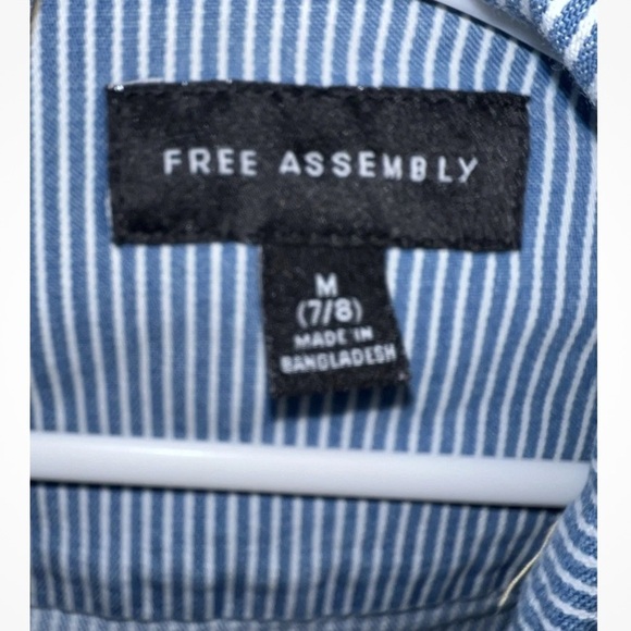 Free Assembly Striped Denim Jacket, Girl’s Size M - Picture 2 of 4